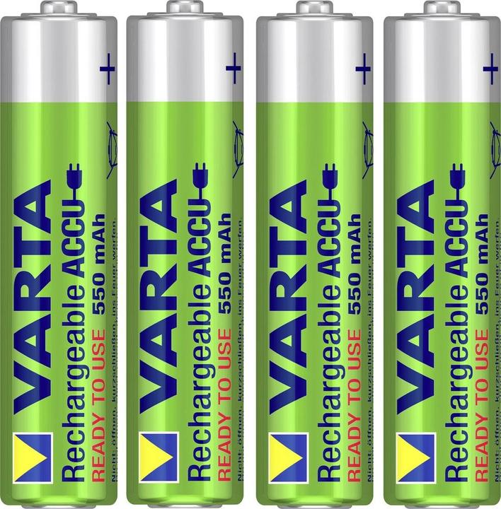 Actual product image Varta Micro (AAA) battery NiMH Ready2Us (4 pcs., AAA, 550 mAh)