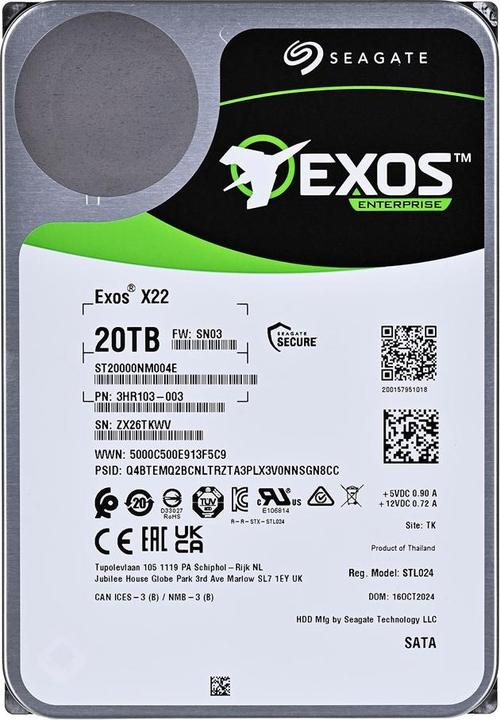 Produktbild Seagate Exos X22 ST20000NM004E 3.5" SAS (20 TB, 3.5", CMR)