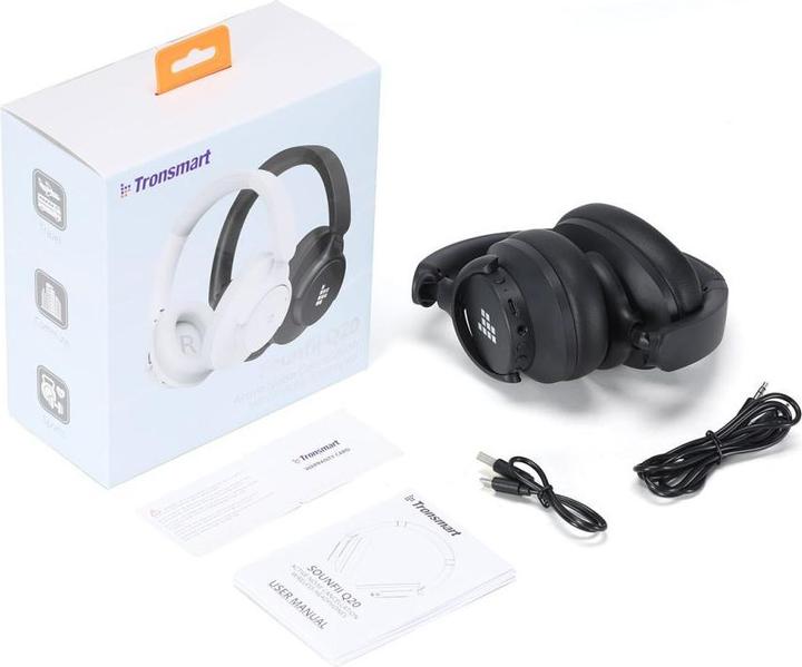 Actual product image Tronsmart Sounfii Q20 ANC On-Ear Bluetooth 5.3 Wireless Headphones - Black (ANC, 60 h, Cable, Wireless)