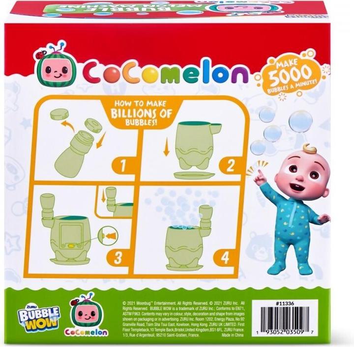 Actual product image Zuru Cocomelon Eggsploder Bubble Making Machine