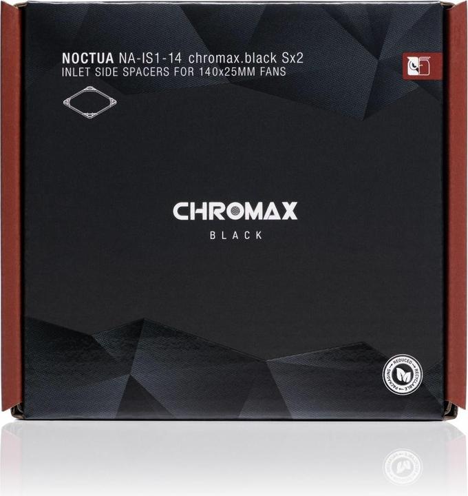 Actual product image Noctua NA-IS1-14 chromax.black spacer for 140 mm fan - set of 2