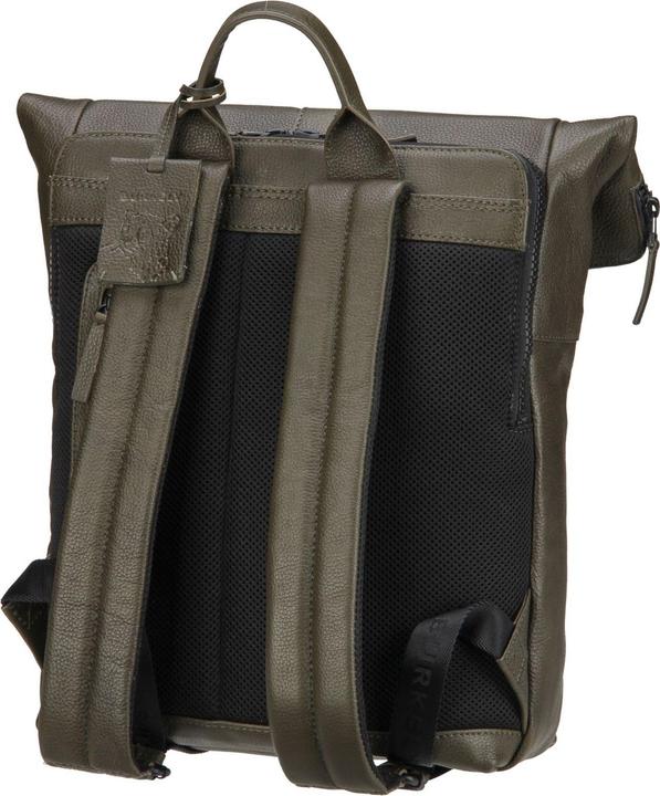 Image du produit Burkely Minimal Mason Unisex Rolltop -Rucksack - 14 -Zoll -Laptop -Kompartiment - Grün (21 l)