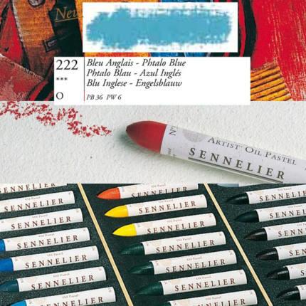 Actual product image Sennelier Oil Pastel Standard Size Bleu Anglais 222 (Phthalo blue)