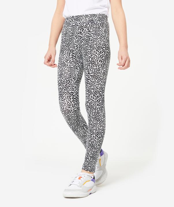 Produktbild Decathlon Leggings Mädchen Baumwolle bedruckt - schwarz/weiss (14, 15, 16)