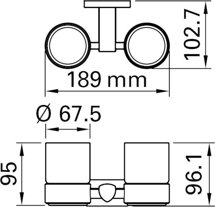 Actual product image Biasca Glass holder (19 x 10.5 x 9.5 cm)