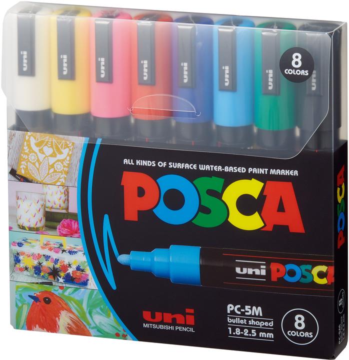 Image du produit Posca Marqueur PC-5M pointe ogive (Multicolore, 2.50 mm, 8 x)