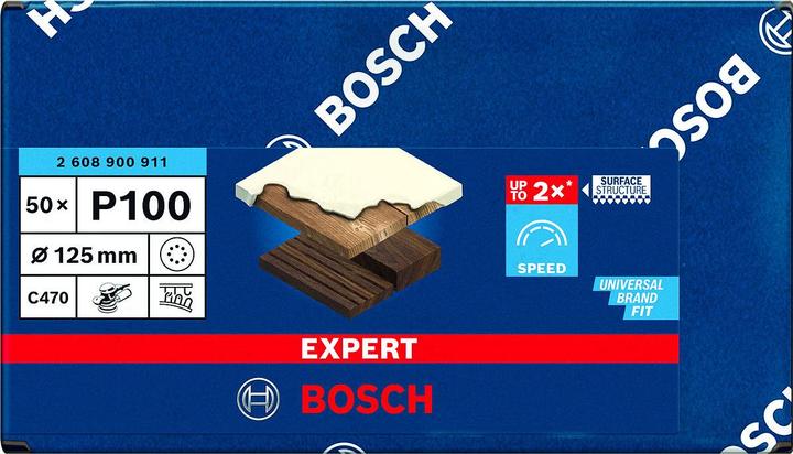 Image du produit Bosch Professional Zubehör Papier abrasif Expert C470 avec 8 trous pour ponceuse excentrique, 125 mm, G 100, 50 pcs. (100)