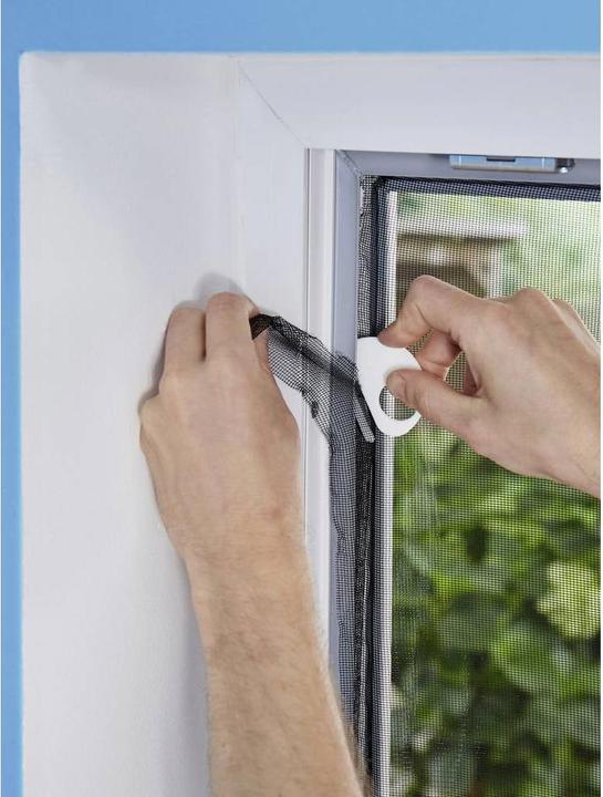 Immagine prodotto tesa 2x zanzariera COMFORT per finestre, con nastro in velcro, autoadesiva, senza foratura (100 x 100 cm)