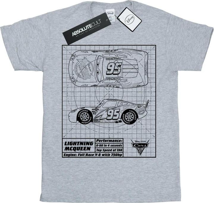 Immagine prodotto Disney Cars Lightning McQueen Blueprint Maglietta Ragazzi (140, 146)