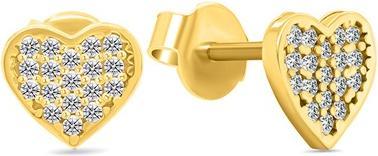 Brilio Silver - Glittering heart earrings made of EA514Y silver