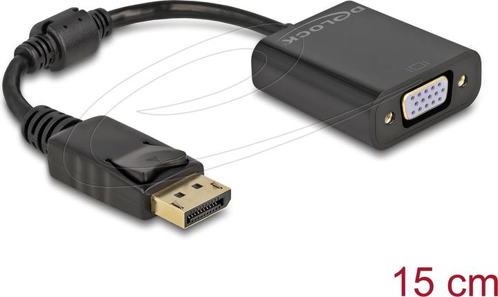 Actual product image Delock Adapter DisplayPort 1.2 male to VGA female passive black (0.15 m, DisplayPort)