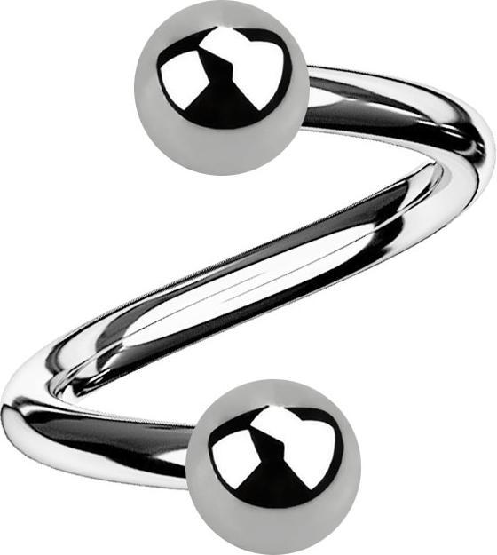 Immagine prodotto Star Piercing Micro spirale d'argento con due sfere (senza ottone, Titanio G23)