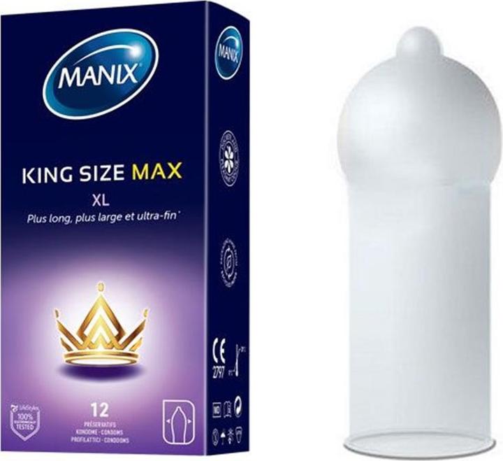 Produktbild Manix King Size» Max XL - 12 hauchzarte XL-Kondome mit erregender Spezialform (12 Stk.)