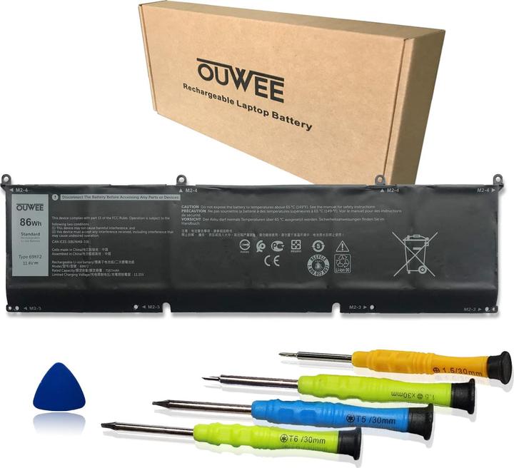 Actual product image Dell 86Wh Lithium-ion battery for XPS 15 (6 Cells, 7200 mAh)