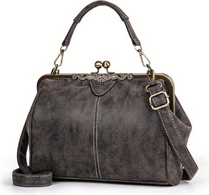 Produktbild Only-Bags.Store Schicke Retro-inspirierte Umhängetasche - dickes Kunstleder, abnehmbarer Riemen, klassische