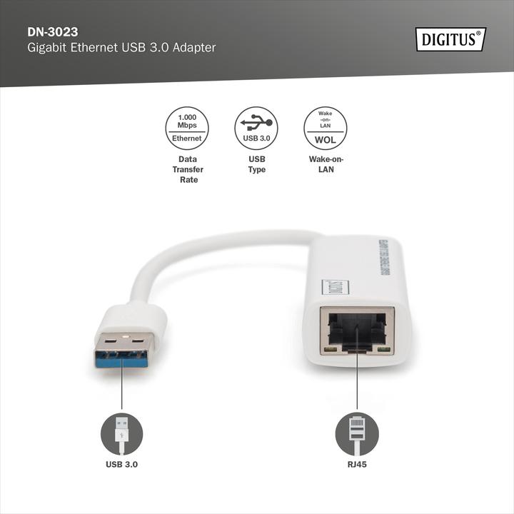 Image du produit Digitus Dn-3023 (USB 3.0, RJ45 (1x))
