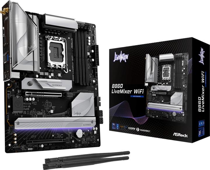 Produktbild AsRock B860 LiveMixer WiFi DDR5 Intel S retail (LGA 1851, Intel B860, ATX)