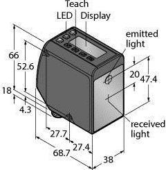 Image du produit Turck Système de mesure laser à capteur optique LTF12UC2LDQ (Capteur)