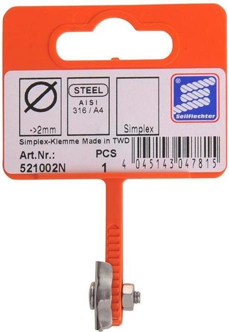 Immagine prodotto ProPlus Morsetto Simplex 2mm, A4 RVS AISI 316