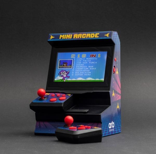 ORB - Mini Arcade Machine mit Dual-Controller - inkl. 300x 8-bit Spielen