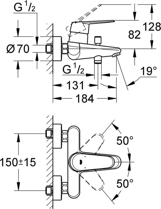 Immagine prodotto Grohe Eurodisc Cosmopolitan miscelatore monocomando per vasca da bagno
