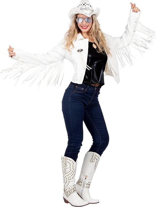 Produktbild Wilbers Damen Festival Jacke mit Fransen, weiss (44)