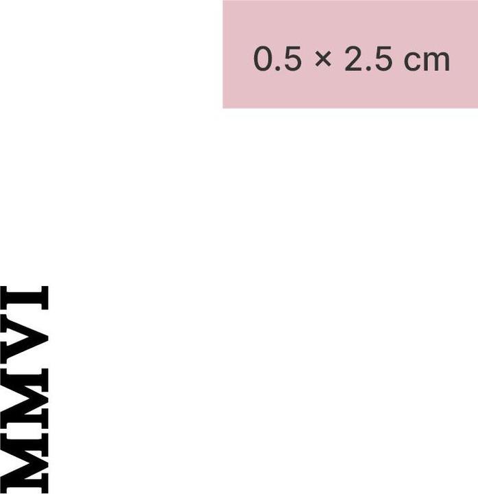 Actual product image minink Temporary tattoo - Roman numeral MMVI (2006)