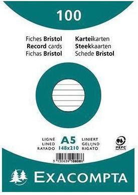 Immagine prodotto Exacompta Formato del cartoncino: DIN A5 Struttura della riga: rigata (A4, 205 g/m², 100 x)