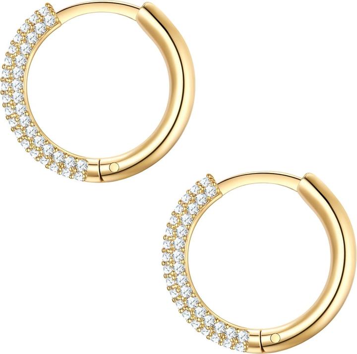 Actual product image Yokoamii Ladies hoop earrings brass - 36398 (Brass)