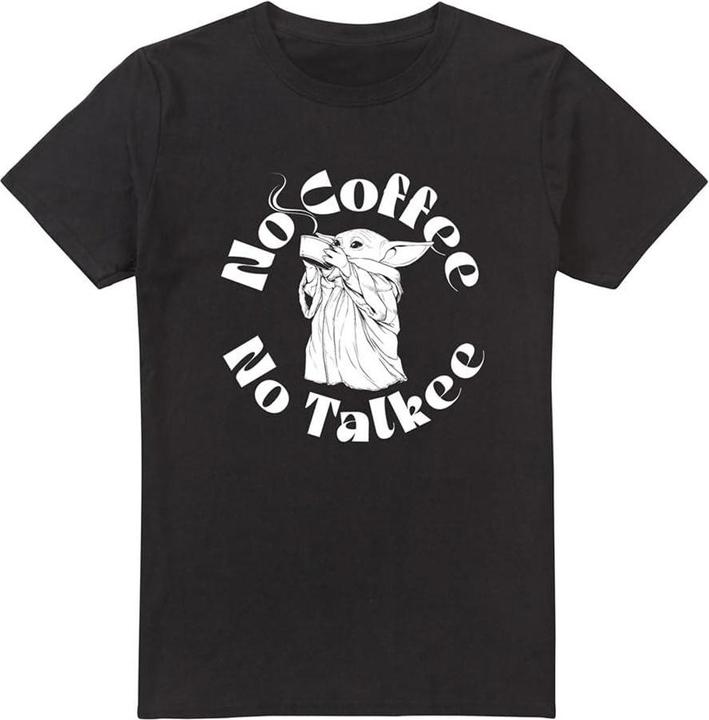 Actual product image Star Wars Mens No Coffee No Talkie Grogu T-Shirt (4XL)