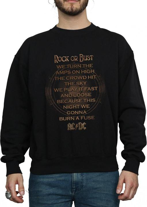 Produktbild AC/DC Rock Or Bust Lyrics Baumwoll Sweatshirt (L)