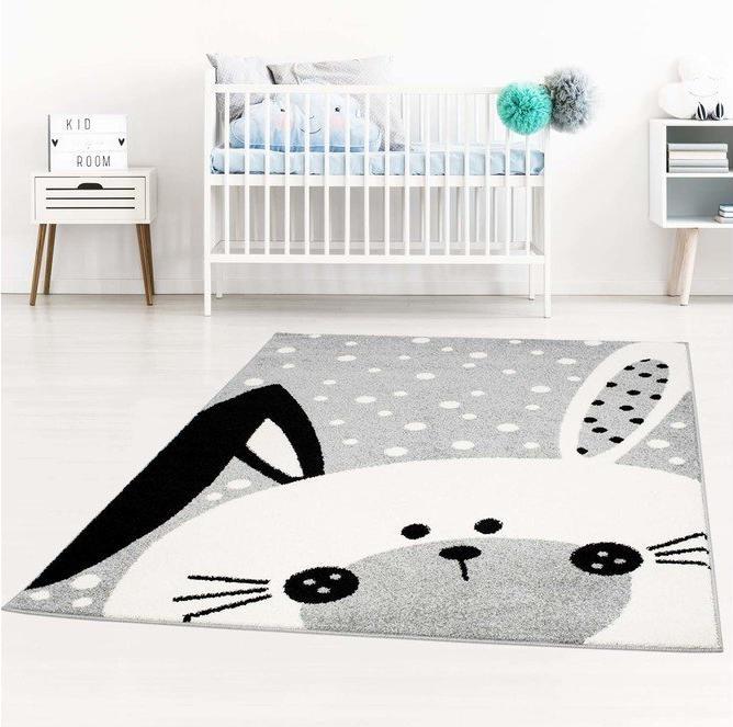 Produktbild Paco Home Teppich Kinderzimmer Regenbogen Rutschfest Pastell (140 x 200 cm)