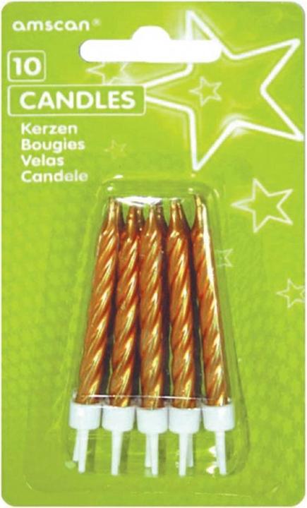 Image du produit Amscan 10 bougies d'anniversaire en or (12 x)