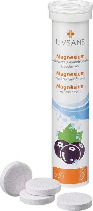 Produktbild Livsane Magnesium Schwarzer Johannisbeeren Geschmack (20 Stück, Brausetablette, 98 g)