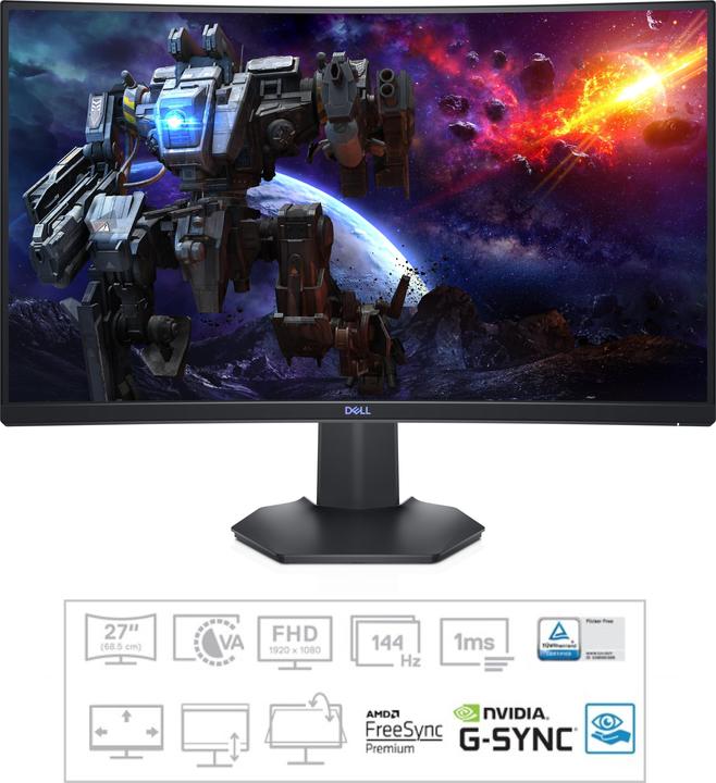 Productafbeelding Dell 27 Gebogen Gamen Monitor S2721HGFA- (1920 x 1080 Pixels, 27")