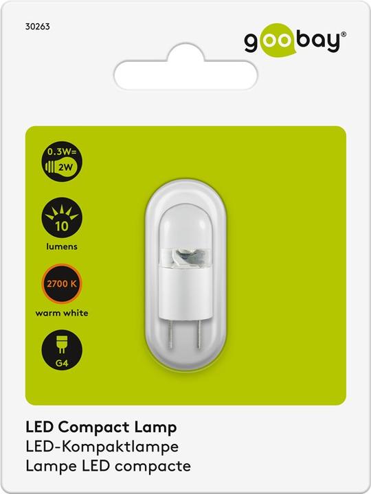 Produktbild Goobay LED Kompaktlampe, 0,3 W (G4, 2 W, 10 lm, 1 x)