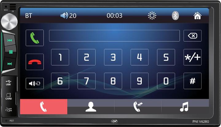 PNI Auto-Multimedia-Player V6280 mit Touchscreen, Bluetooth-Funktion, Android/iOS USB Mirror Link-Fu (MirrorLink)
