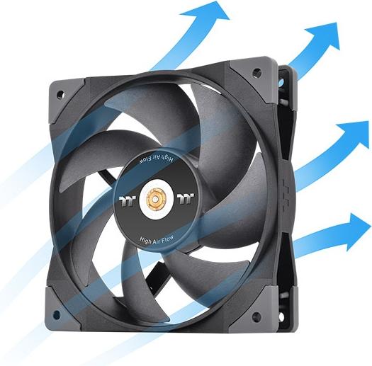 Actual product image Thermaltake 120mm GT12 PC Cooling Fan TT Premium Edition Black - 1 Pack (120 mm, 1 x)