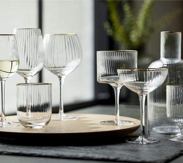 Actual product image Lyngby 40 cl - Glass - Clear/gould (400 cl, 4 Glasses, Red wine glasses)