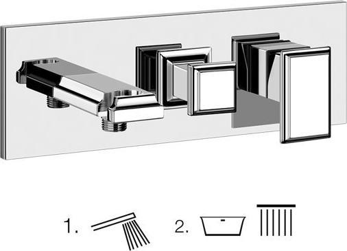 Image du produit Gessi Eleganza, kit prêt-à-monter, pour mitigeur monocommande BRAUSE avec inverseur 2 voies et cou