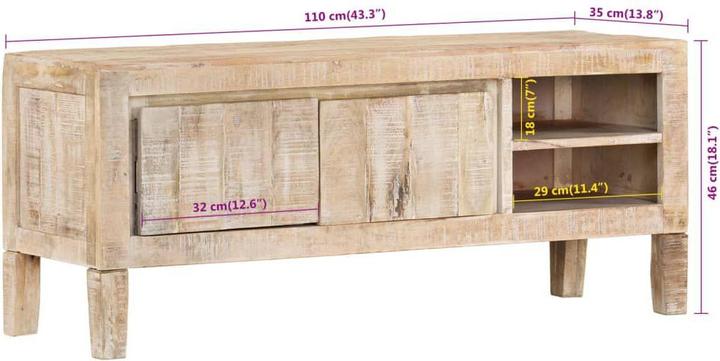 Immagine prodotto VidaXL Mobile TV 110x35x46 cm in legno massiccio di mango, materiale (110 x 35 x 46 cm)