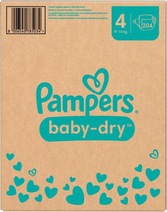 Productafbeelding Pampers Baby-Dry (Gr. 4, Maandelijks pakket, 204 Stuk)