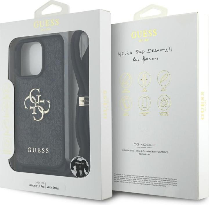 Productafbeelding Guess 4G Big Logo Cord Stap Crossbody für Apple iPhone 16 Pro - black (Apple iPhone 16 Pro)