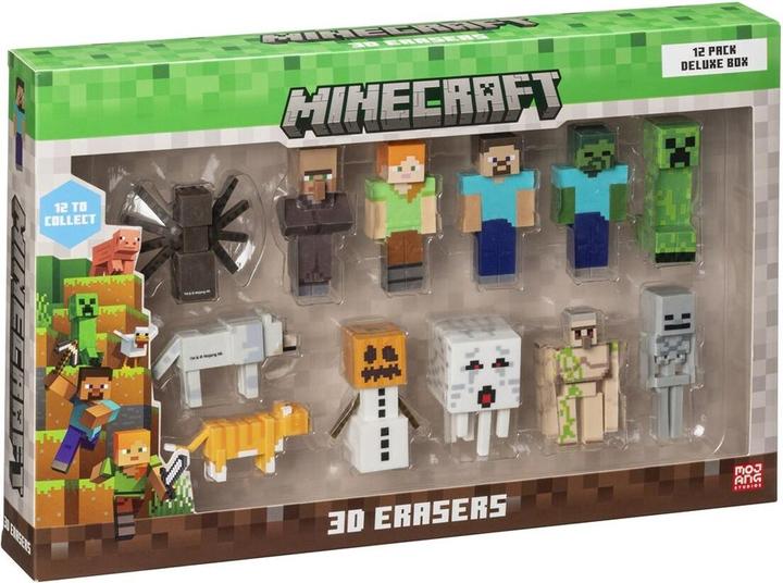 Actual product image Pmi Kids World Minecraft 3d Erasers - 12 Pack Deluxe Box