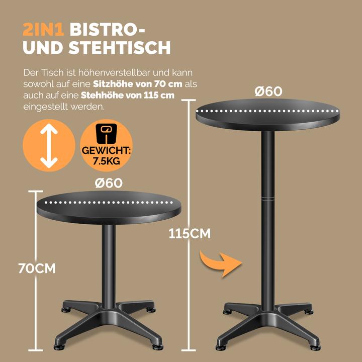 Immagine prodotto Casaria Tavolo da bar (60 x 70 cm)