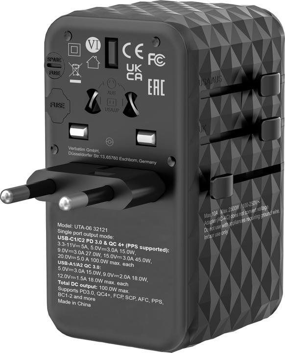 Actual product image Verbatim Universal travel adapter