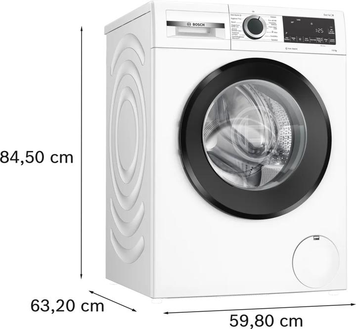 Produktbild Bosch Hausgeräte Bosch - WGG244ZANL - Serie 6 - Wasmachine met stoom - 1400 rpm - Energielabel A (WGG244ZANL) (9 kg, Links)