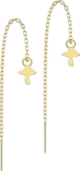 Produktbild Star Piercing Ohrstecker vergoldet freifallende Kette Pilz (Chirurgenstahl 316L, ohne Messing)