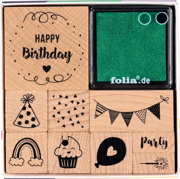Image du produit Folia Set de timbres Happy Birthday