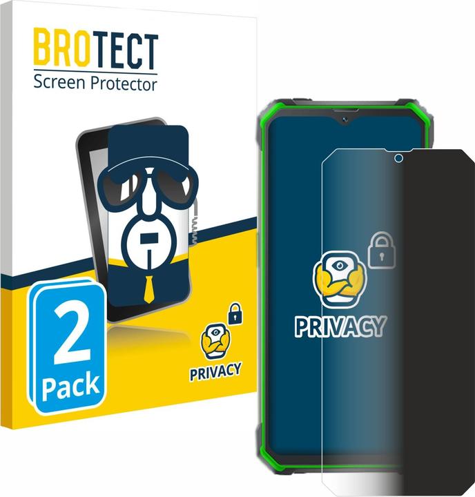 Productafbeelding BROTECT Anti-spionnetje privacyfolie Beschermfolie tegen blauw licht (2 Stuk, Blackview BV7100)